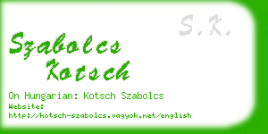 szabolcs kotsch business card
